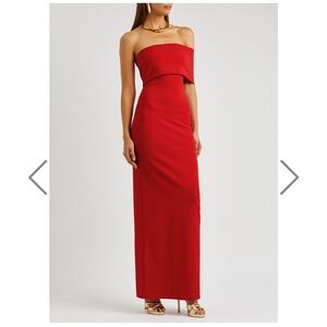 Solace London Lana draped one-shoulder crepe gown